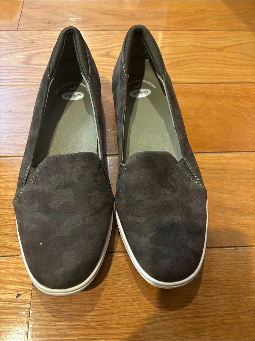 Dr. Scholl's Women's Slip-On Flats in Dark Brown Camo Print